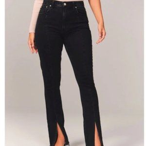 Abercrombie Black Split Hem High Rise Skinny Jeans